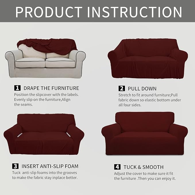 Easy-Going Stretch Sofa Slipcover 1-Piece Sofa Cover Furniture Protector Couch - Image 8