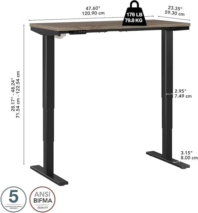 Bush Business Furniture 48-inch Electric Height Adjustable Standing Desk - Image 7