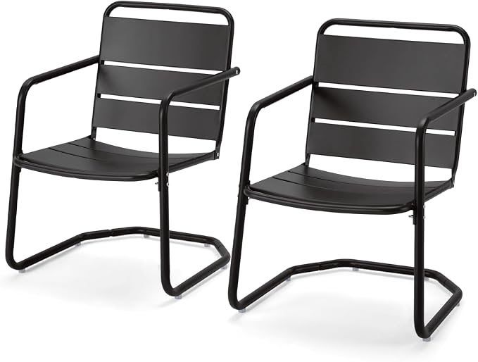 MELLCOM Patio Chairs Set of 2, Small Patio Furniture Set by MELLCOM