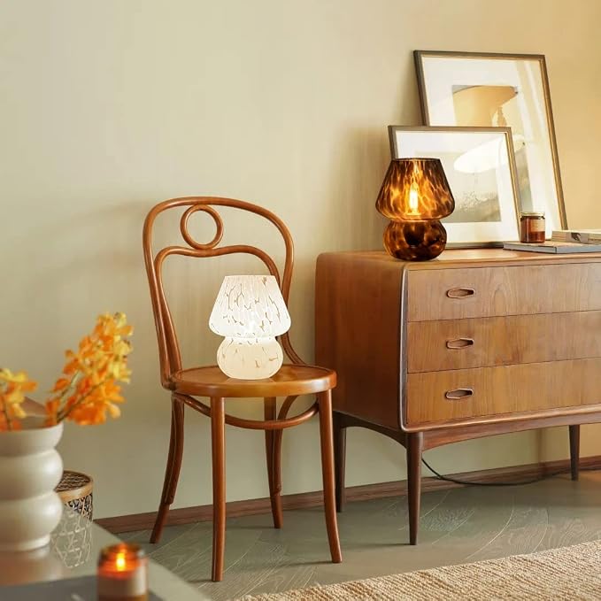 ONEWISH Mushroom Lamp Small Vintage Table Lamp - Image 6