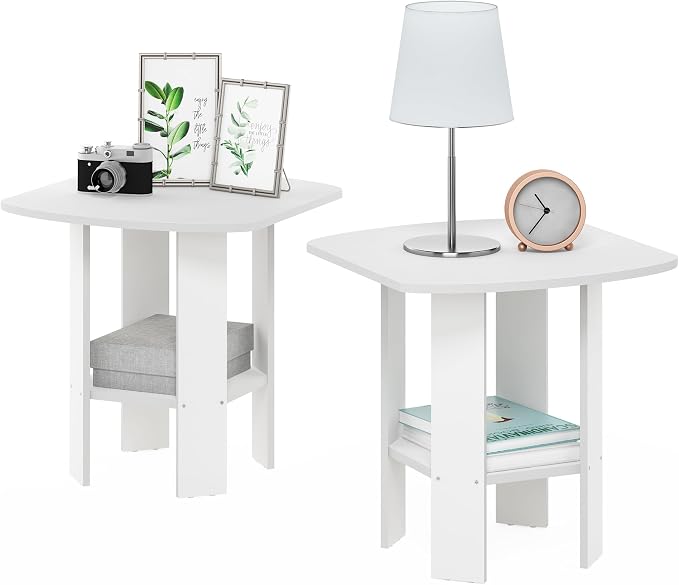 Furinno Simple Design Side Table Set of 2, 2-Tier Modern End Table by Furinno-FitsYourSpaceFitsYourBudget