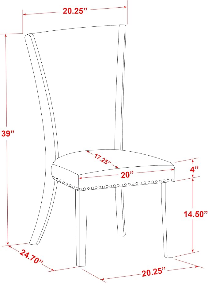 East West Furniture VEP7T21 Verona Parson Kitchen Chairs - Image 14