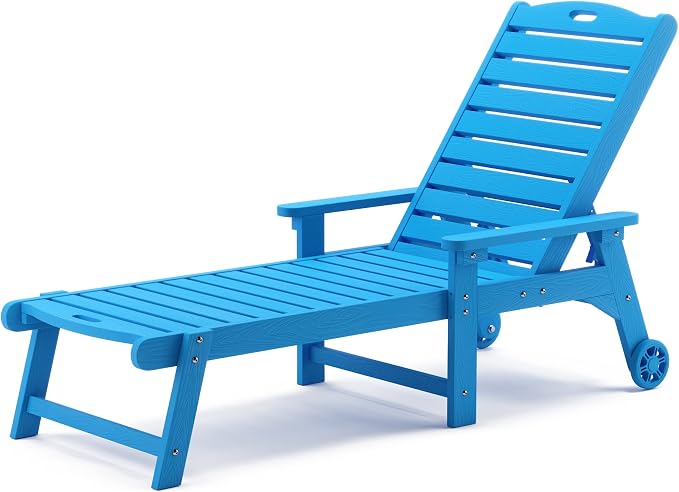 LUE BONA Lounge Chair Outdoor, HDPS Chaise Lounge Outdoor by LUEBONA