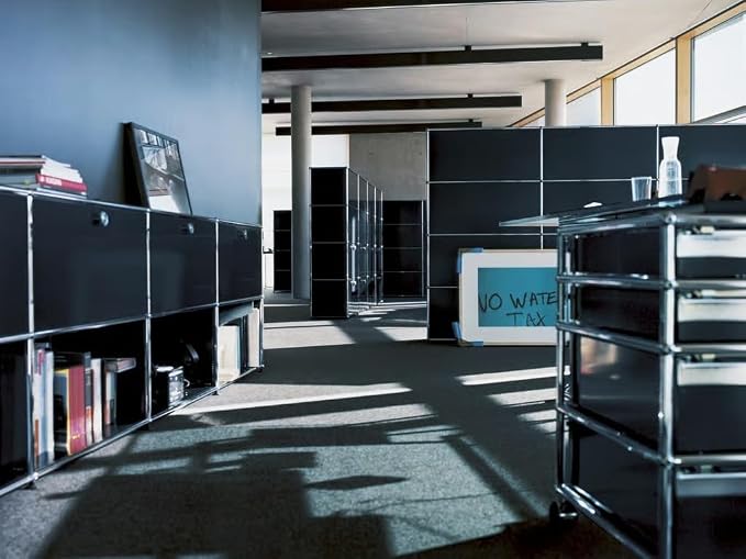 Modern Storage Cabinet Black F Versatile Free-Standing Organizer - Image 8