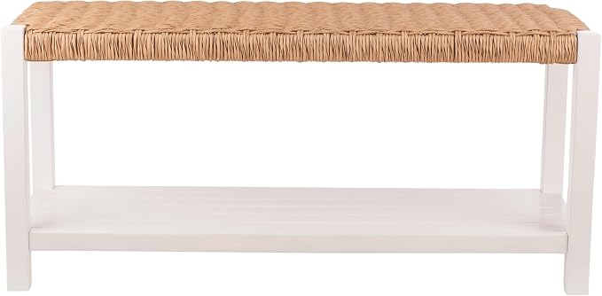 Alaterre Furniture Bench with Handcrafted Woven Rope Seat - Image 10