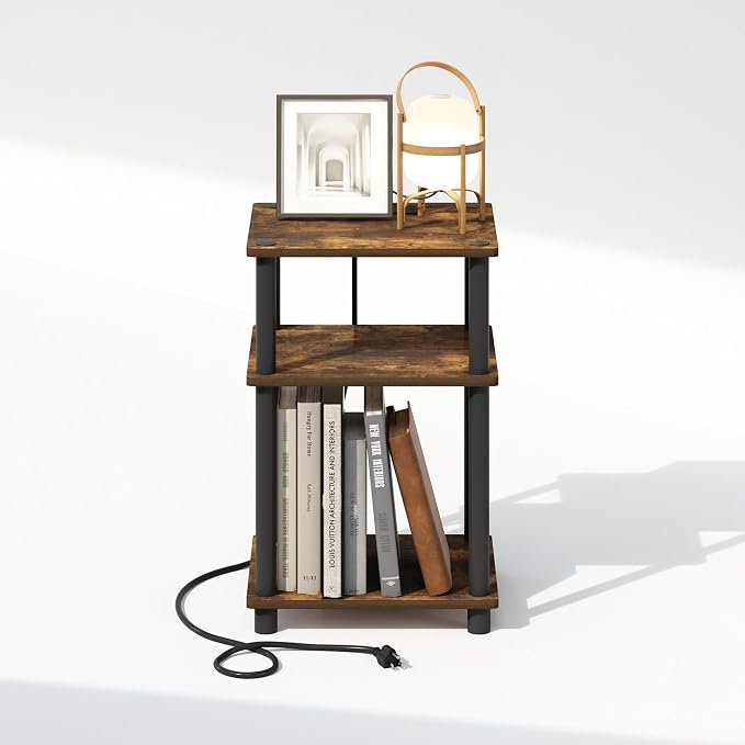 Furinno JUST Night Stand, 3-Tier Turn-N-Tube Nightstand - Image 6