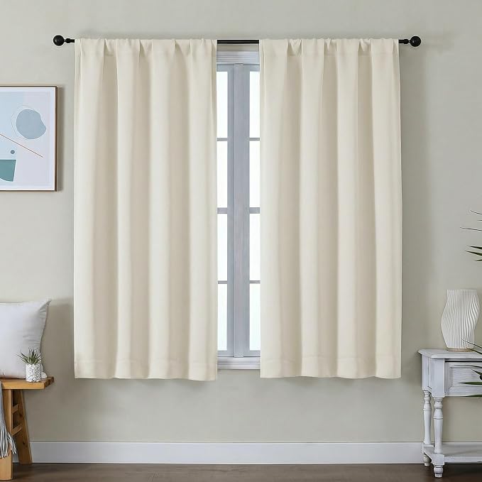 Simplebrand Ava Ivory Short Light Filtering Curtains by Simplebrand