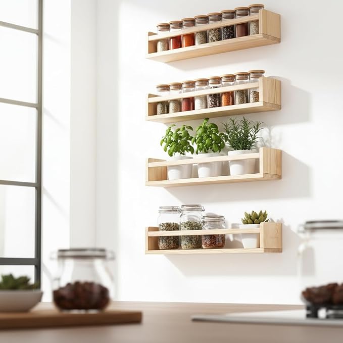 AZSKY 24 Inch Natural Pine Wood Floating Shelves, Nursery Book Shelves - Image 7