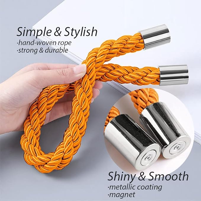 NICEEC 6 Pack Strong Magnetic Curtain Tiebacks Modern Simple Style Drape Tie - Image 3