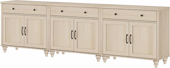 WAMAPT Buffet Cabinet with 6 Doors and 3 Drawers, Large Coffee Bar Table Wood - Image 7