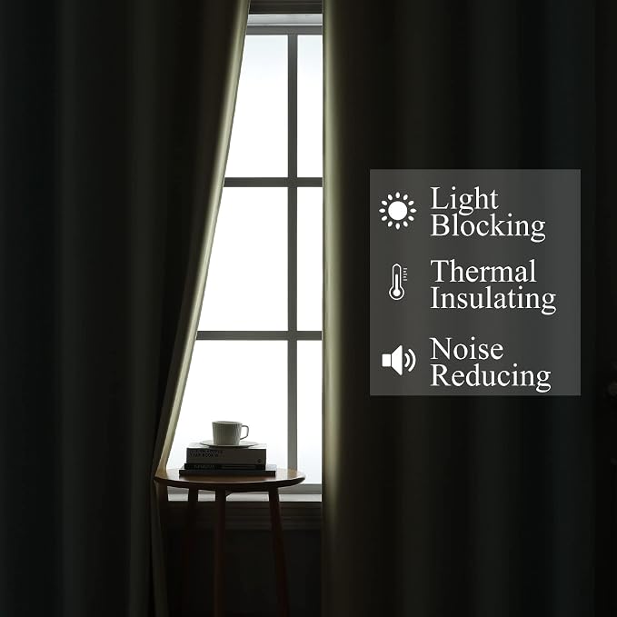 Estelar Textiler Aqua and Beige Blackout Curtains 54 Inch Length, Light - Image 3