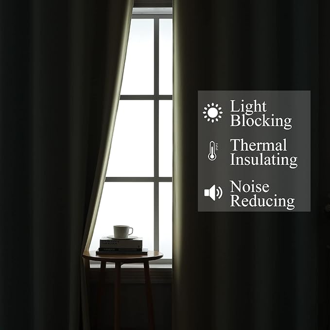 Estelar Textiler Aqua and Beige Room Darkening Blackout Curtains 84 Inch Length - Image 3