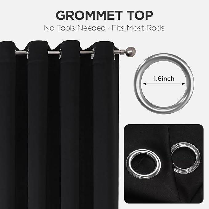 Joydeco Blackout Curtains for Bedroom, Noise Reducing Energy Saving Thermal - Image 3