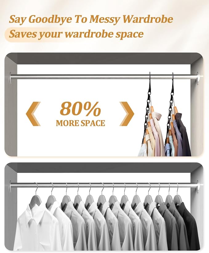AMKUFO Hangers-Space-Saving 8 Pack Space-Saver, College-Dorm-Room-Essentials - Image 4