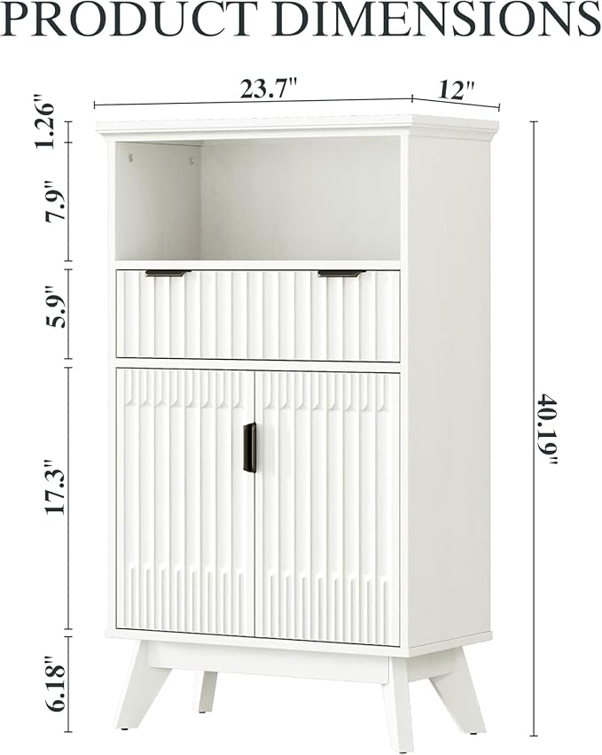 Fatmok Buffet Cabinet with Storage Set of 2, Wood Buffet Sideboard Console Table - Image 3