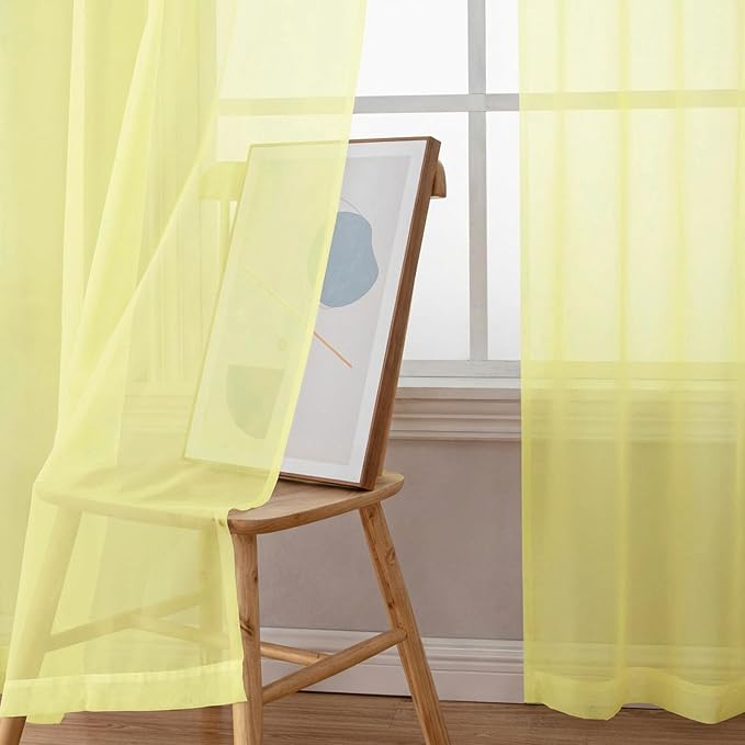 Chyhomenyc Sheer Curtains 72 Inch Length 2 Panels - Image 9