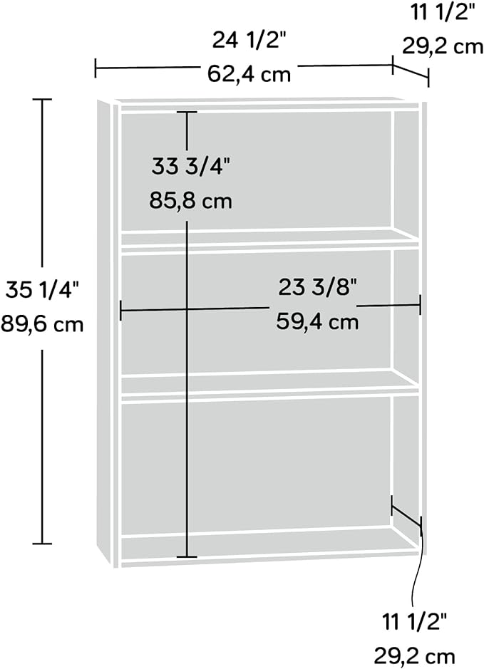 Sauder Beginnings 3-Shelf Bookcase, Bookshelf - Image 3