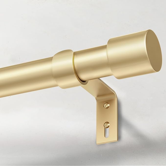 IFELS Heavy Duty Curtain Rods for Windows 48 to 84 Inch, 1 Inch Gold Curtain by IFELS