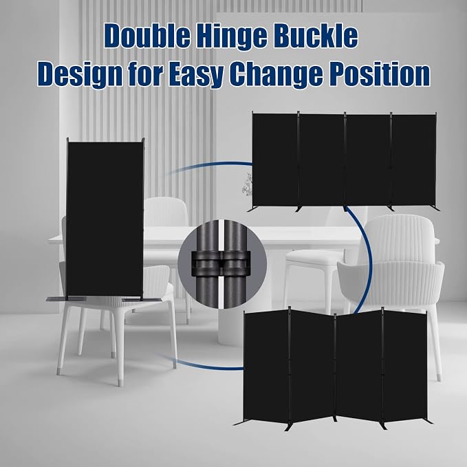 Room Divider 6FT Portable Room Dividers and Folding Privacy Screens, 4 Panel - Image 5