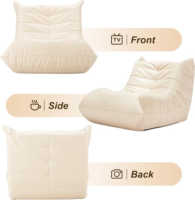 Hobestluk Giant Bean Bag Chair Lazy Floor Sofa, Memory Foam Fireside Sofa - Image 9