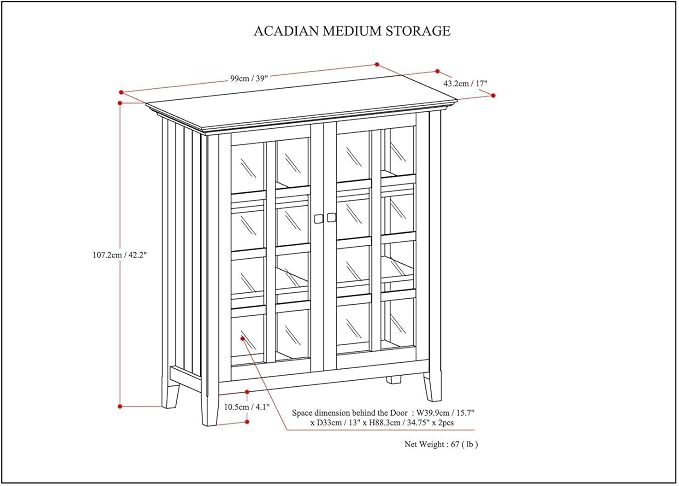 SIMPLIHOME Acadian Storage Cabinet - Image 3