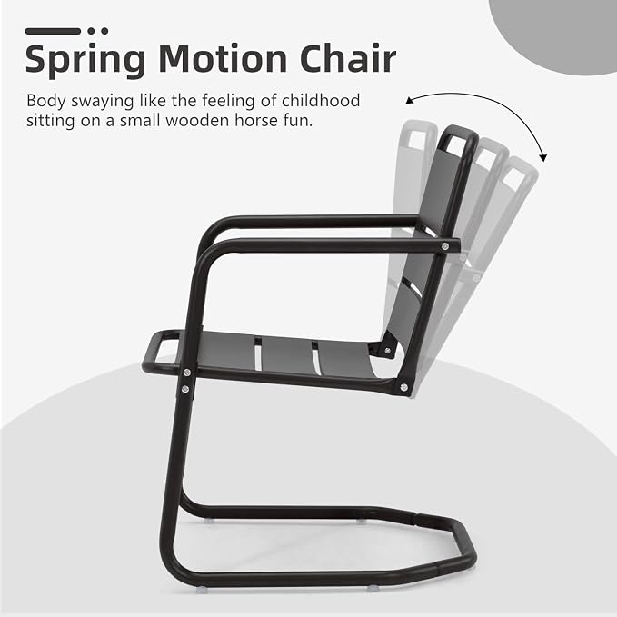 MELLCOM Patio Chairs Set of 2, Small Patio Furniture Set - Image 4