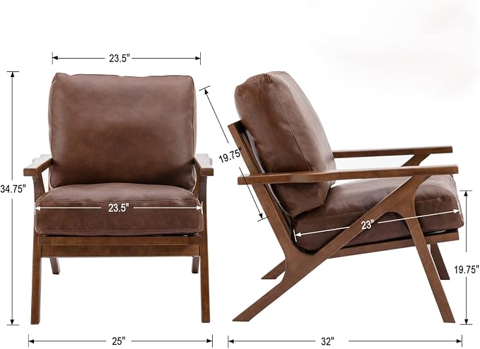 HNY Mid Century Arm Chair, Retro Accent Armchair - Image 2