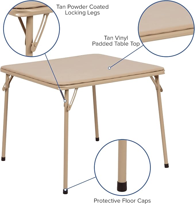 Flash Furniture Mindy Kids 3-Piece Folding Square Table and Chairs Set - Image 7