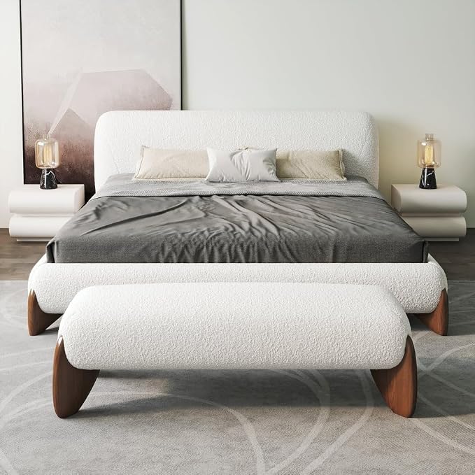 homary Modern Bedroom Furniture Set 2 Piece, Upholstered Headboard - Image 7