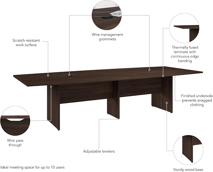 Bush Business Furniture 120-inch Office Conference Table - Image 7