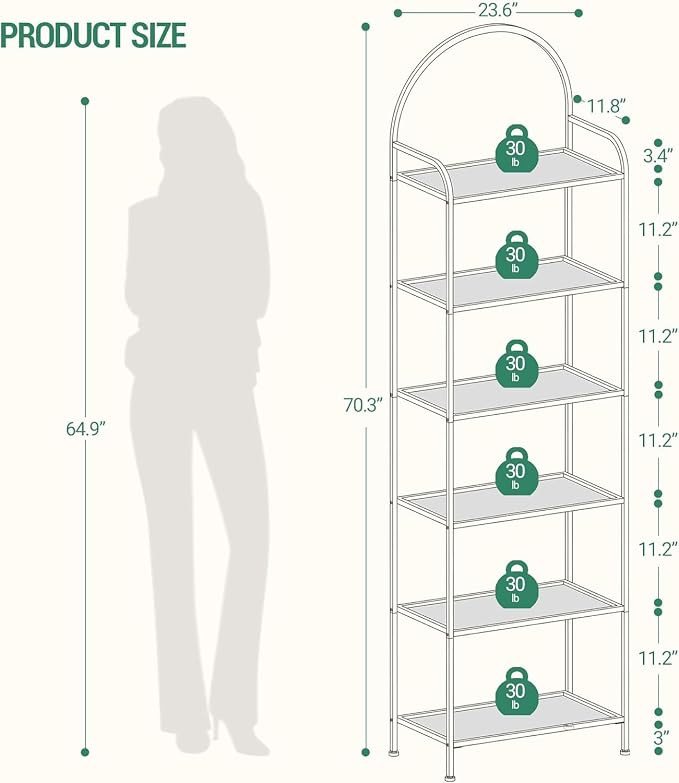 Hzuaneri Bookcase Bookshelf, Tempered Glass Bookshelves, Slim Shelving Unit - Image 2
