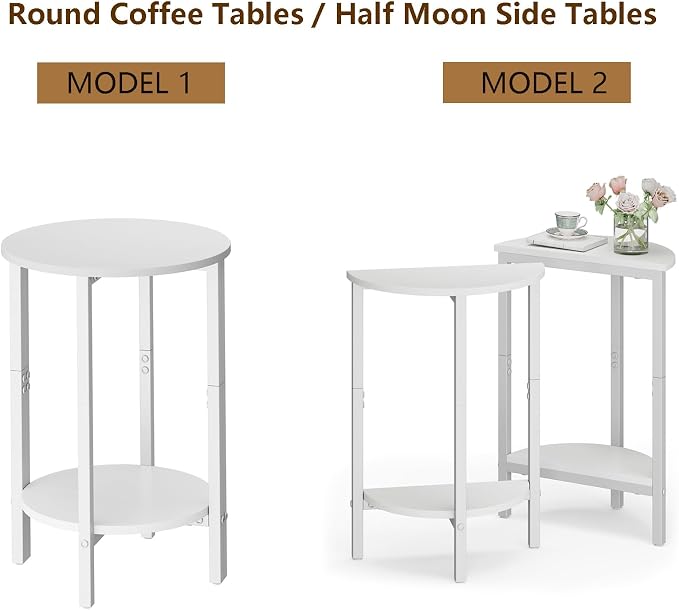 Vagusicc Side Table, Small Round End Table, Circle Table Small Round Coffee - Image 5