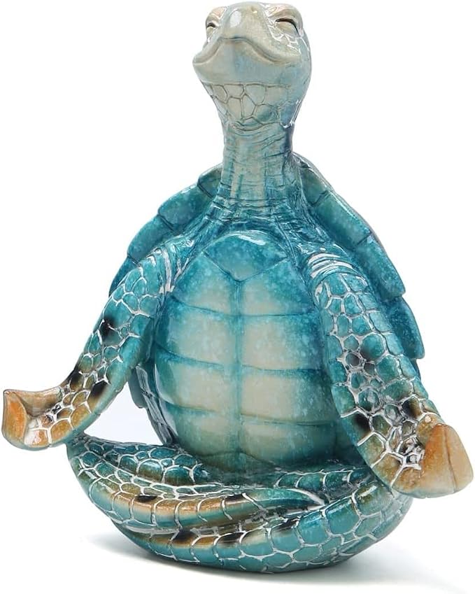 VVGIFTS Sea Turtle Meditation Yoga Decor, Garden Figurine Sea Turtle Meditating - Image 6