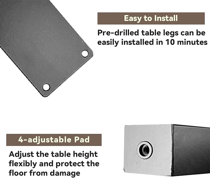 Metal Table Legs 28 inch, Heavy Duty DIY Industrial Desk Furniture Legs Set of - Image 5