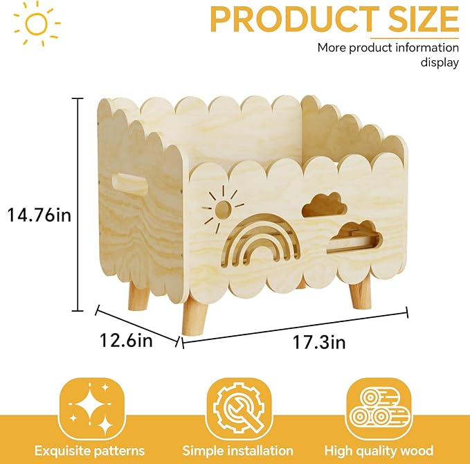 Wood Kids Bookshelf, Montessori Bookshelf, - Image 2