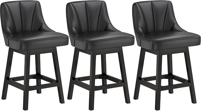 YaFiti Swivel Bar Stools Set of 3, 26 Inch Counter Height Bar Stools by YaFiti