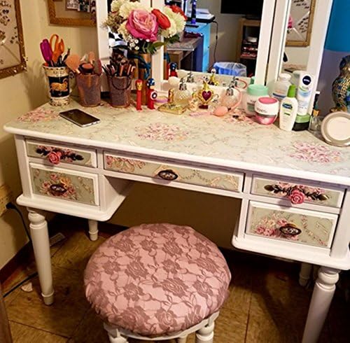 Vintage Floral Self Adhesive Wall Paper Shelf Liner Funitures Dresser Drawer - Image 6