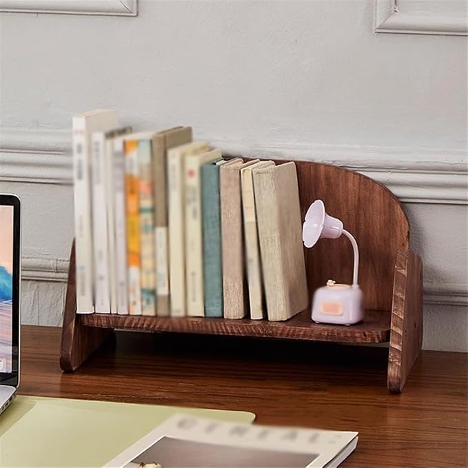 Bookcase Walnut Wooden Sofa Shaped Desk Organiser Organiser Shelf Simple Small - Image 2