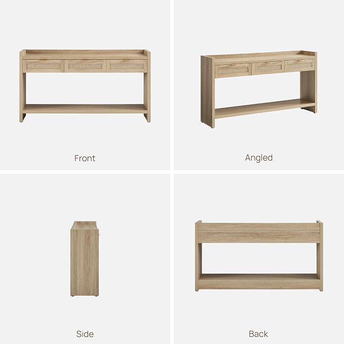 SICOTAS Rattan Console Table Set of 2 - Image 9