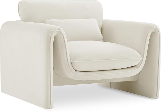 Meridian Furniture 199Cream-C Sloan Collection Modern | Contemporary Velvet by MeridianFurniture