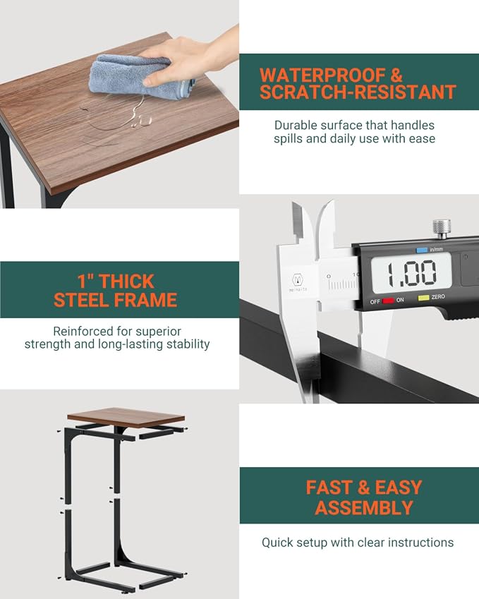 C-Shaped Side Table for Couch - Image 3