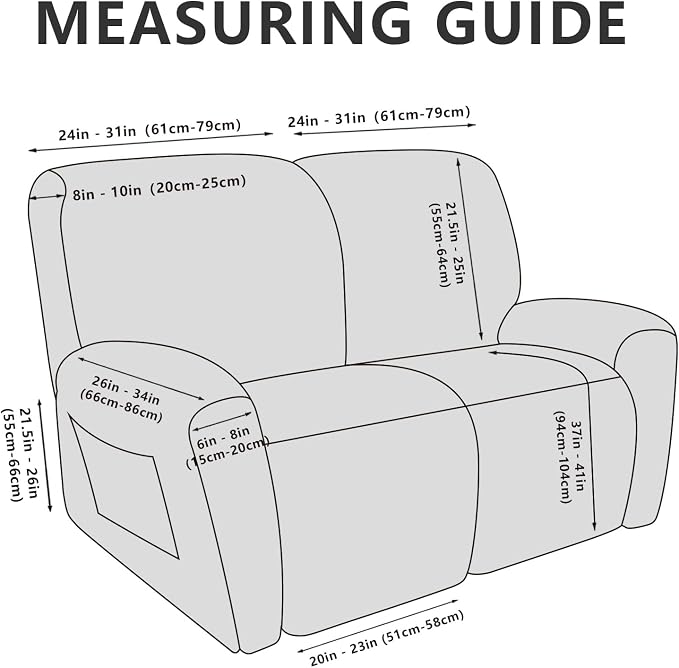 ANARACHON Loveseat Recliner Cover Leather Look Recliner Loveseat Covers - Image 3