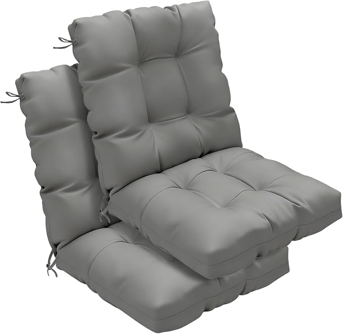 Outdoor Chair Cushions Set of 2, High Back Soft Seat Pad by zanwuhwyd