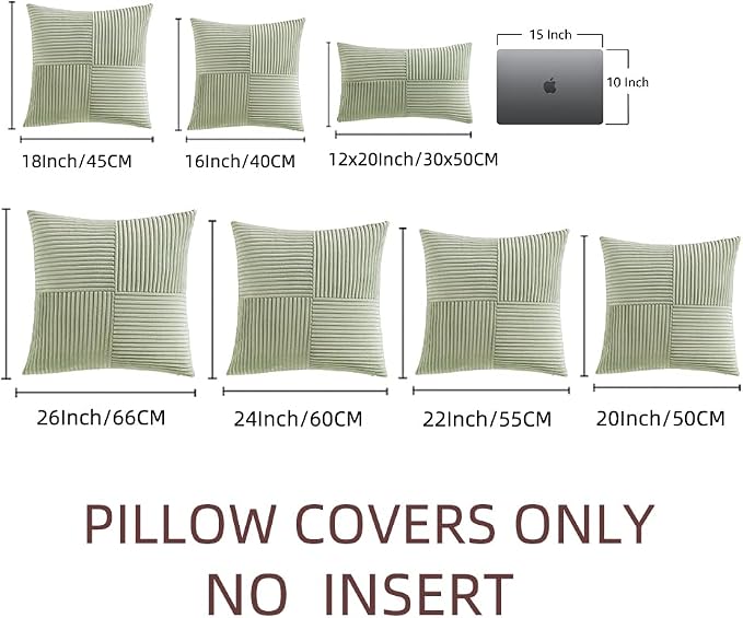 Fancy Homi 2 Packs Sage Green Samll Decorative Throw Pillow Covers 12x12 Inch - Image 7