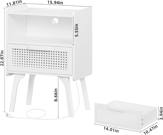 Lerliuo Rattan Nightstands set of 2 - Image 3