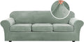 H.VERSAILTEX Velvet 4 Piece High Stretch Sofa Slipcover Cover Furniture by HVERSAILTEX