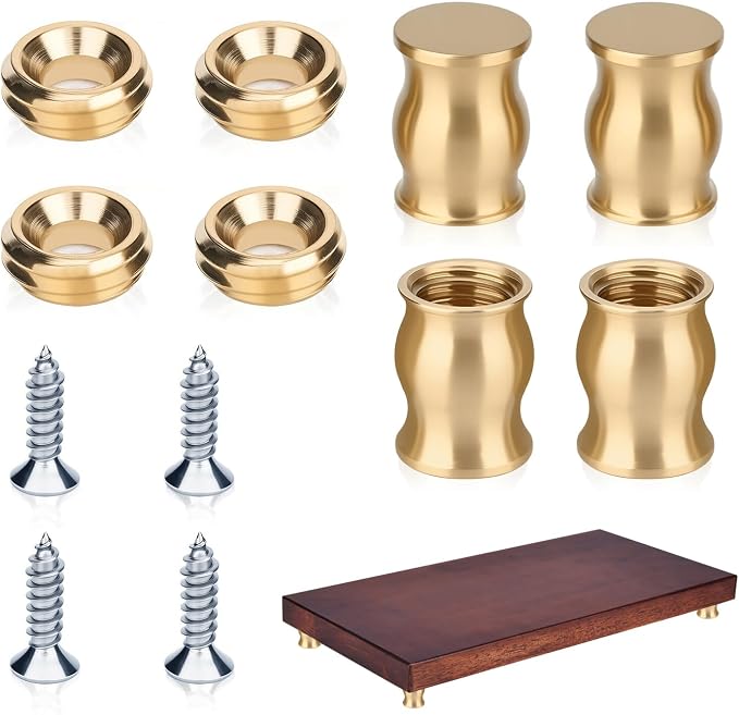 Brass Cutting Board Feet, Including Stainless Steel Screws, Silicone Nonslip by Unknown