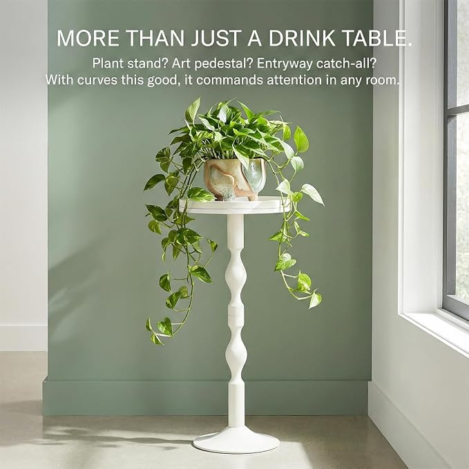 Small Round Drink Table, Pedestal Tables, Small Round Side Table - Image 7