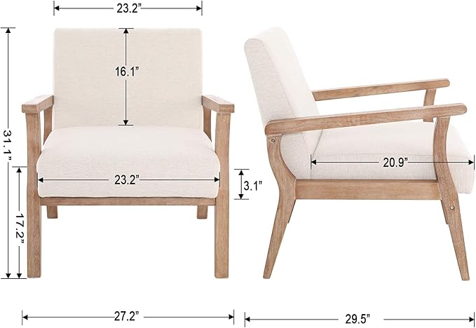 Beige Accent Chairs Set of 2 - Image 2
