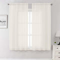 Lecloud Ivory Sheer Curtains 68 Inch Length 2 Pcs, Light Filtering Rod Pockets by Lecloud